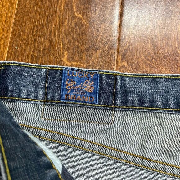 Lucky Brand Vintage Y2K Straight Leg Denim Blue Jeans Men's Size 38W x 32L - Picture 6 of 11